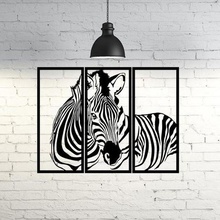 zebra mur à ossature de la sculpture en 2d art animal décoration mural 3d print model - Mito3D