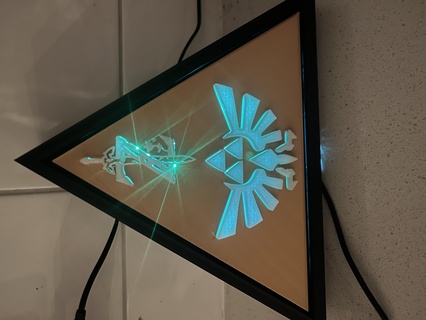 zelda triforce led sign dual color merge Zelda botw Led işaret efsane 3d print model - Mito3D