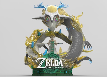 Zelda Ejderha totk Sanat nintendo heykel efsane değiştirmek 3d print model - Mito3D