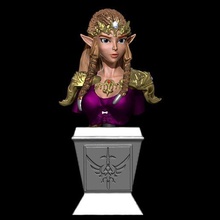 zelda crepúsculo princesa busto estatua hembra niña guerrero resina Sla stl enlace oro 3d print model - Mito3D