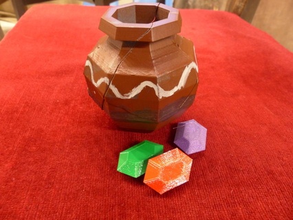 zelda breakable pot -- supports playset rupees video games consoles gaming 3d print model - Mito3D