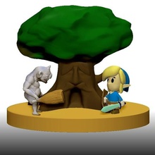 zelda diorama link jogo o nintendo de vídeo árvore goblin 3d print model - Mito3D