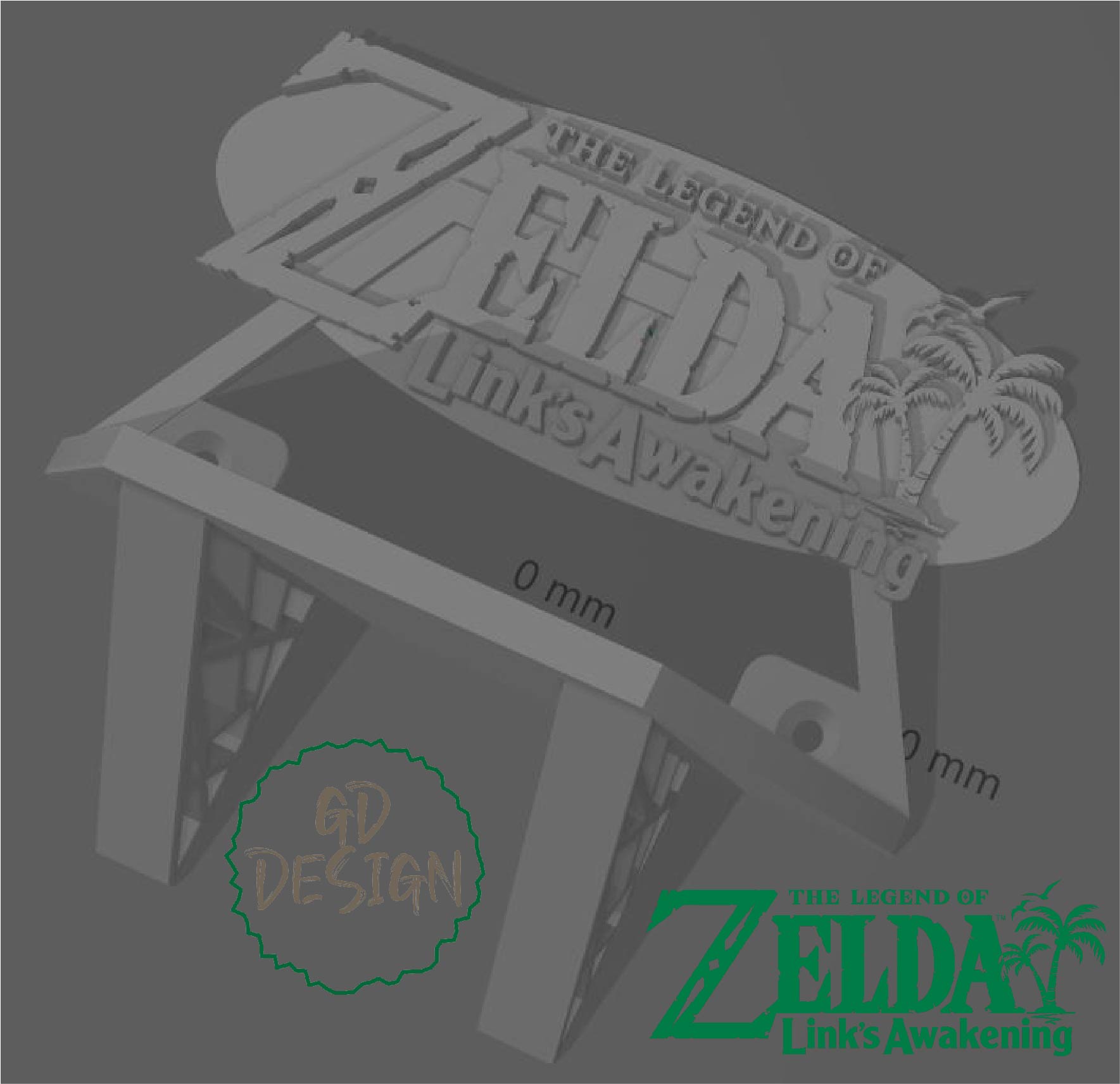 zelda link's despertar estante Nintendo ligação jogos casa decoração suspensão 3D print model - Mito3D