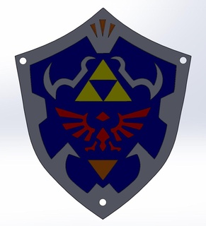Zelda Ocarina zaman n64 kalkan anahtar Zincir versiyon 3d print model - Mito3D