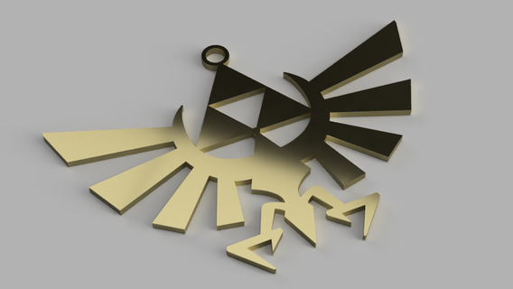 zelda triforce eagle necklace link cosplay replica pendant games toys 3d print model - Mito3D