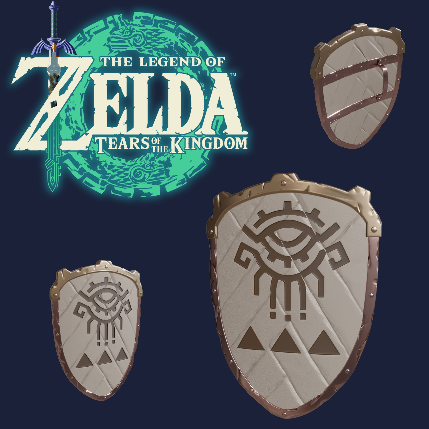 zelda wood shield tiers kingdom props printable games nintendo link toys character video game legend switch art 3D print model - Mito3D