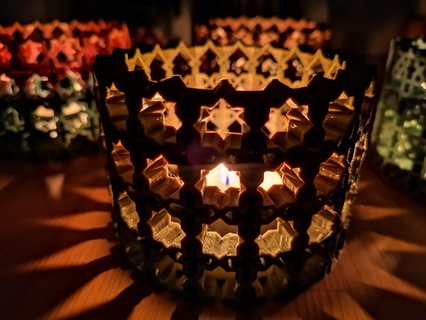 zellige tea light candle lamp mosaic islamic moroccan pattern zellij 3d print model - Mito3D
