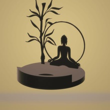 zen de bambú la luz art deco bouhda meditación a sombra vela casa 3d print model - Mito3D