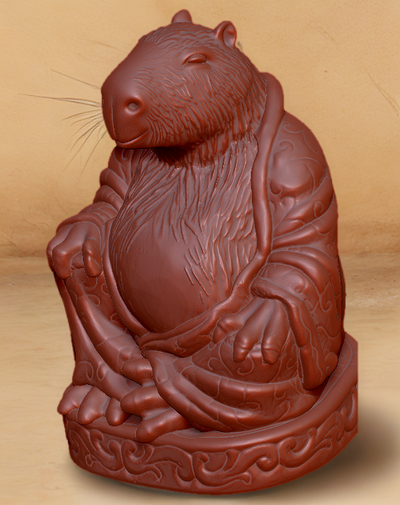 zen kapibara huzur huzurlu arkadaş zenkapibara iç meditasyon buda 3d print model - Mito3D