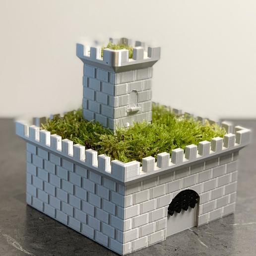 zen garden castle planter home plant pot decor succulent moss original pen holder 3D print model - Mito3D