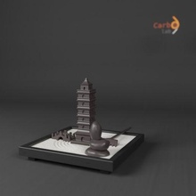 zen jardim kit pagode 3d print model - Mito3D