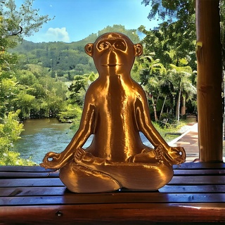 zen scimmia arte yoga buddha 3d print model - Mito3D