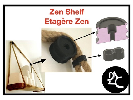 zen shelf wood rope wc toilet paper cool minimalist pulley 3d print model - Mito3D