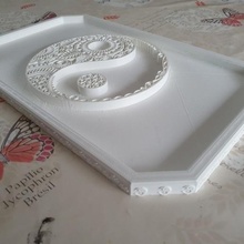 Zen yin yang dekorasyon tepsi Sanat plato dekor kum çakıl 3d print model - Mito3D