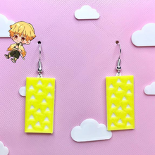 zenitsu kimetsu yaiba earrings jewelry anime hoops kawaii 3d print model - Mito3D