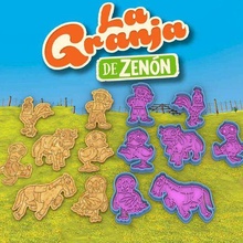 zenon's farm - animals cookie cutter set knife kitchen cutters chef cookies pack cook zenon 3d print model - Mito3D