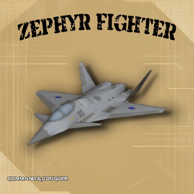 zephyr fighter game military vehicle miniature scale missile army command conquer wargame jet 3d print model - Mito3D