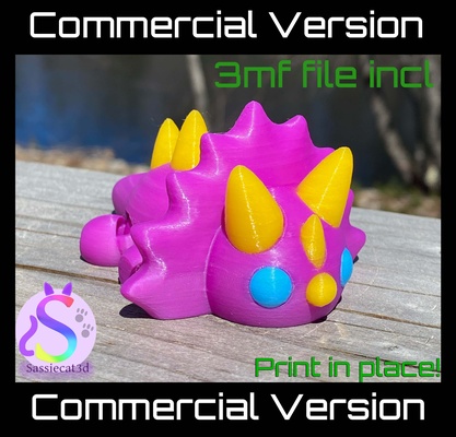 sıfırtoplar ticari versiyon eklemli oyuncak dino esnek yazdır in yer pip mafsallı no destekler montaj mini bebek dinozor triceratops 3d print model - Mito3D