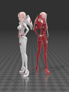 zéro chéri franxx fille anime waifu 3d modèle 3d personnage robot chéri franxx chéri franxx mignonne 3d print model - Mito3D