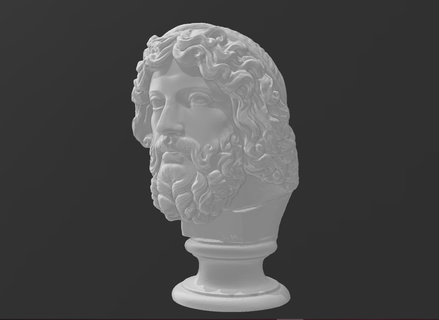Zeus Dio cielo arte fallimento testa 3d print model - Mito3D