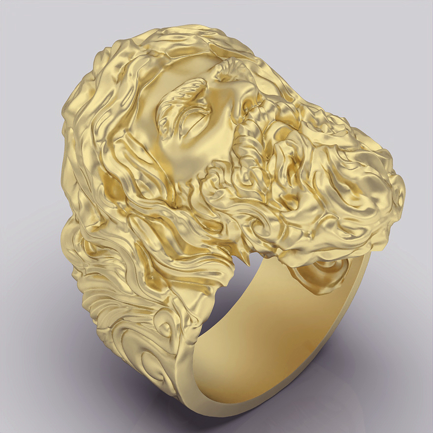 zeus ring sculpture printable 3d model trend fashion design zbrush tiger 3D print model - Mito3D