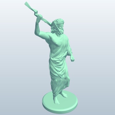 zeus statue grec mythologie personnages 3d print model - Mito3D