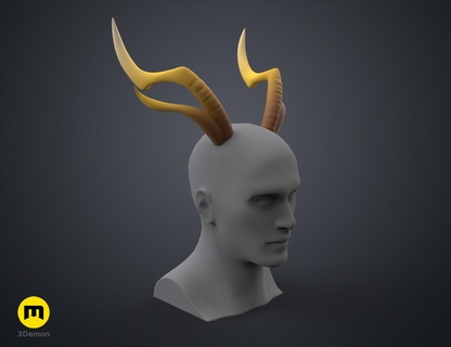 zhongli's horns - genshin impact polearm dragon morax head cosmetics cosplay demon fantasy game warrior accessories 3d print model - Mito3D
