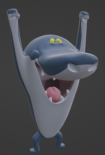 zig Sharko Arte anime serie escultura hechicero caricaturas figurilla personaje animales tiburón animal 3d print model - Mito3D