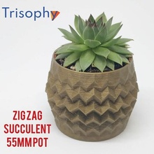 zick Zack 55 mm Gelassener Topf Blume Vase Lowpoly saftig Kaktus Zuhause Haus Desktop 3d print model - Mito3D
