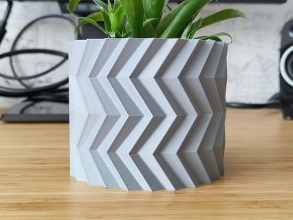 zigzag pentola fioriera Casa impianti vaso modalità piccolo pianta fiore pentole moderno decorazione Basso poli semplice 3d print model - Mito3D