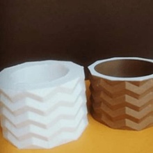 zigzag planteur la maison de conception décoration pot vase 3d print model - Mito3D