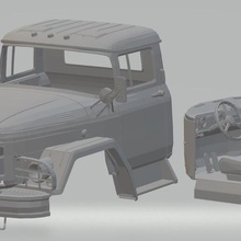 zil 131 impressão de cabine caminhão jogo jannie printable slot scalextric shell rc rádio monitoramento o corpo carro tamiya miniz 1-10 1-32 1-18 1-24 3d print model - Mito3D
