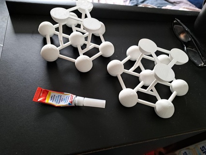 zinco molecular estrutura escala modelo molécula HCP hexagonal embalado Educação 3d print model - Mito3D