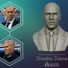 zinedine Zidane 3d modèle sculpture yazid zizou français Football directeur réel Madrid 3dmodel art sculptures 3d print model - Mito3D