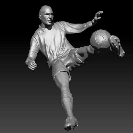 zinedine zidane vôlei zidedine volea a arte argentino 3d modelo futebol futball bola voleibol inacreditável frança em todo o mundo 3D print model - Mito3D