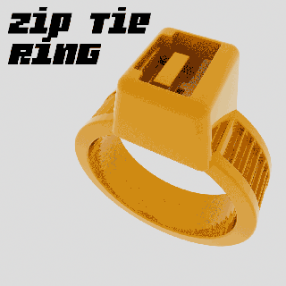 zip tie ring zip tie ziptie ring jewelsxcults free jewelry gold silver band fashion luxury wedding engagement tool shop mechanic  3d print model - Mito3D