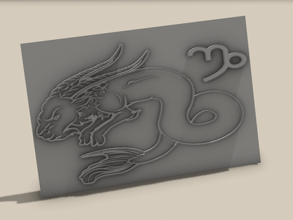 zodiac capricorn embossing shape stamp image sign form punch template 3d print model - Mito3D