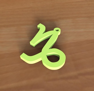 zodiac capricorn keychain Jewelry keyring household decoration 3dprinted 3d print model - Mito3D