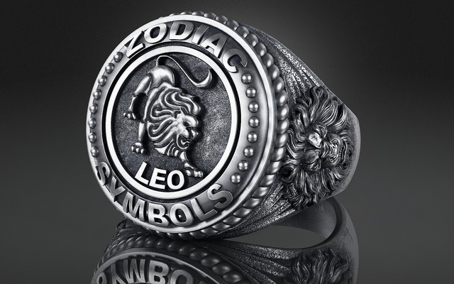 tierkreis löwe ring 3d print model - Mito3D