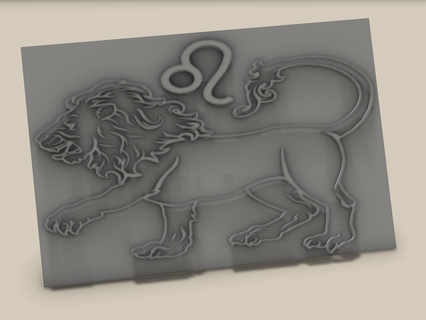 zodiaque Lion gaufrage forme timbre image coup poing modèle 3d print model - Mito3D