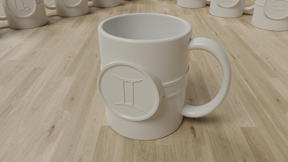 zodiac mug cup lot 3d print model - Mito3D
