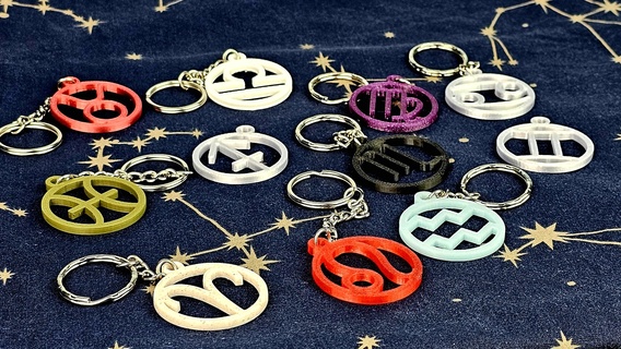 zodiac pendants keychains necklaces Jewelry star signs jewelry keychain necklace earring pendant pisces libra home decor christmas tree decoration 3d print model - Mito3D