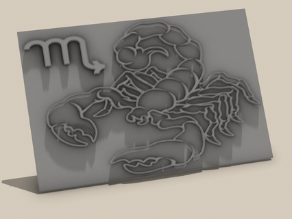 zodiac scorpio embossing shape stamp image sign punch mint form 3d print model - Mito3D