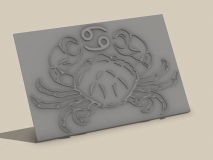 zodiac sign cancer embossing shape stamp image form punch template 3d print model - Mito3D