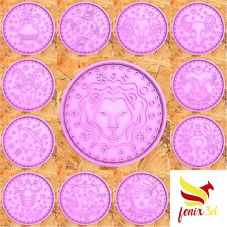 zodiac signs cookie cutters set Home cutter cutting seal stamp fondant cookies constellation horoscope 3d print model - Mito3D