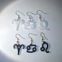 zodiac signs earrings jewelry astrological symbols 3d print model - Mito3D