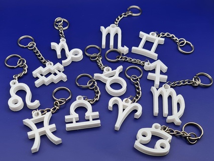 zodiac signs keychains Jewelry sings keychain 3d print model - Mito3D