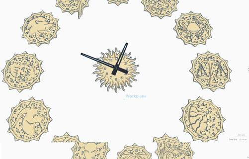 zodiac wall clock 3d print model - Mito3D