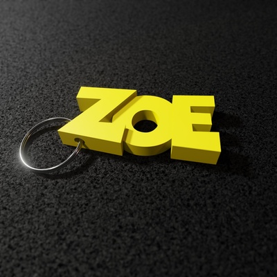 zoe - keyring gadget keychain 3d print model - Mito3D