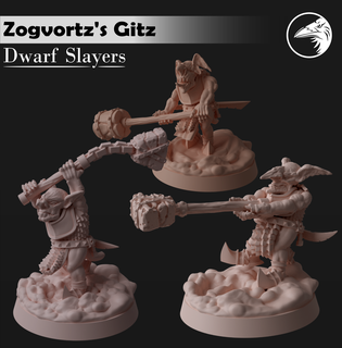 zogvortz's gitz goblin dwarf slayers fanatics hero wh fantasy aos gw rpg wargame miniature mini 3d dwarfs greenskins dnd d&d 3d print model - Mito3D